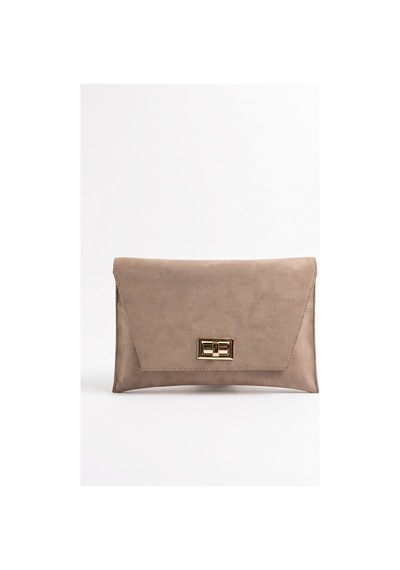 Maorı Vizon Süet Kadın Clutch Çanta