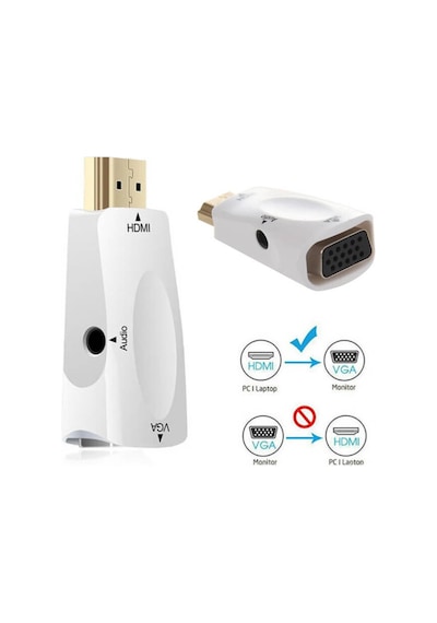 Hdmi To Vga Dönüştürücü Çevirici Receiver Uydu Ps3 Ps4 Xbox Pc