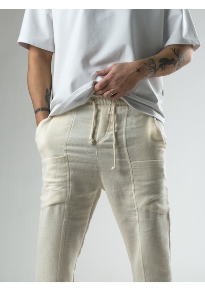 Cocopelli Keten Bej Erkek Jogger Pantolon Coc2817 Bej