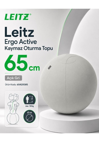 Leitz Ergo Active Kaymaz Oturma Topu 65 Cm - Açık Gri - Kod:65420085