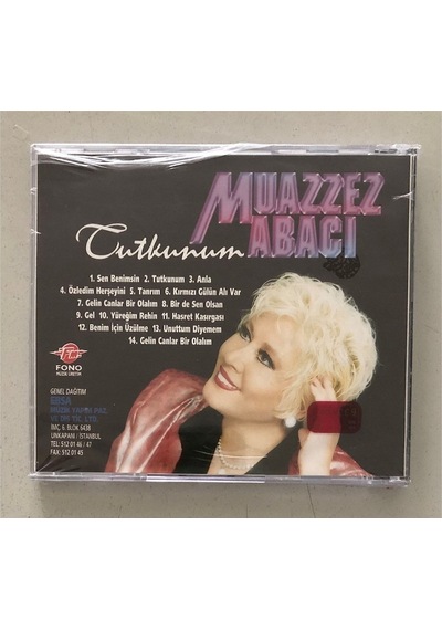 Muazzez Abacı Tutkunum Cd Jelatininde Sıfır Dönem Baskı