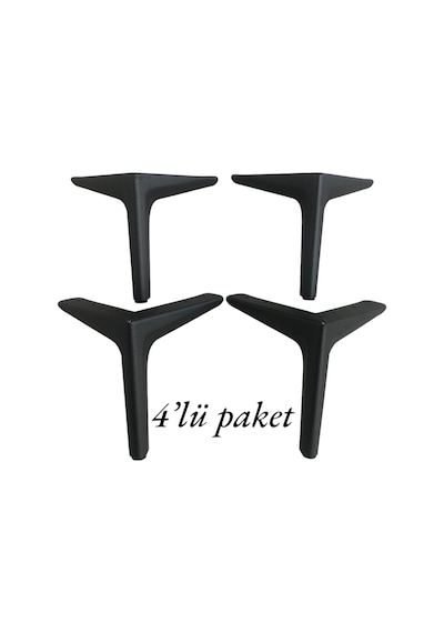 Yaren Home Dizayn Metal Koltuk, Kanepe, Dolap, Berjer, Tv Ünitesi Ayağı 18 Cm Siyah Model4