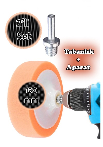 Alastor Polisaj Süngeri + Matkap Aparatı 150 Mm Ebatı Vardır