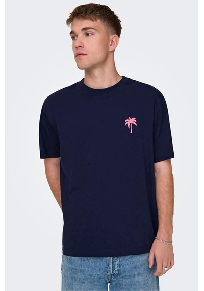Only & Sons Onsmervyn Lıfe Rlx Summer Ss Tee 22029519 Lacivert 001