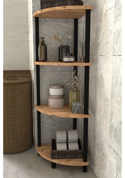 Decoline Banyo Rafı 4 Katlı Moblen Modern Organizer Depolama Ünitesi-atlantik Çam Atlantik Çam