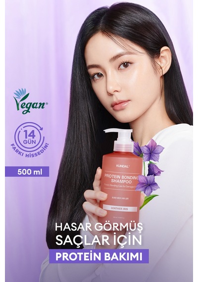 Kundal Leather Iris Protein Kompleksi İçeren Onarıcı Bakım Şampuanı 500 ML