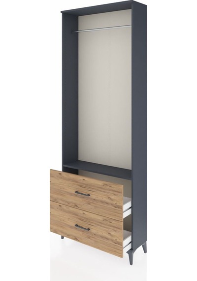 Arges Dolap Tek Raflı 2 Çekmeceli Tek Askılı 88x30x243 Antrasit-çam Antrasit Arges Dolap Tek Raflı 2 Çekmeceli Tek Askılı 88x30x243 Antrasit-çam Antrasit