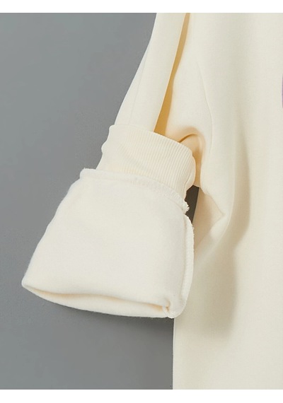 LC Waikiki Lcw Kids Ekru Bisiklet Yaka Kız Çocuk Kalın Sweatshirt Cream