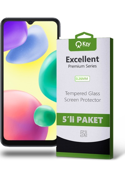 Xiaomi Redmi 10A ile Uyumlu Temperli Ekran Koruyucu Kırılmaz Cam Ekonomik 5'li Paket