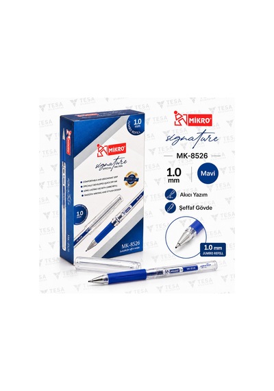 Signature Mk-8526 1.0 Mm Mavi İmza Kalemi 12'li Paket