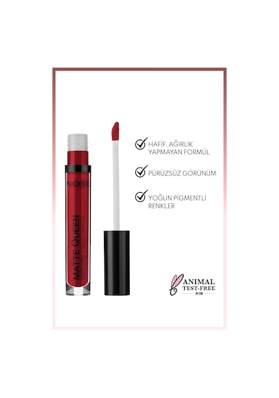 Note Cosmetique Matte Queen Lipstick Kalıcı Mat Likit Ruj - 16 Royal Velvet - Kırmızı