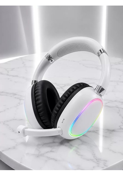 Northcity Rgb Işıklı Mikrofonlu Bluetooth Kulaklık Beyaz Over-ear Tasarım Type-c Şarjlı