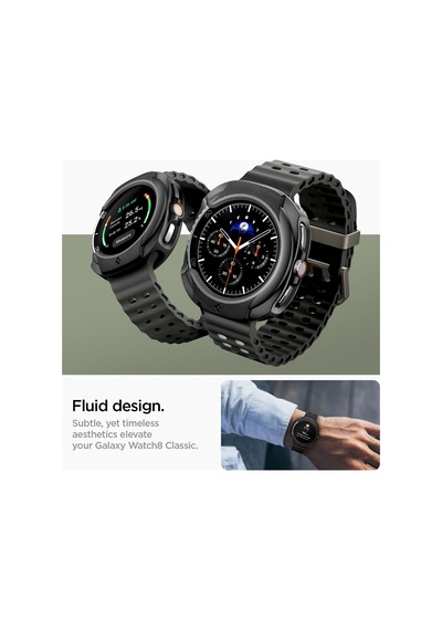 Galaxy Watch 8 Classic 46mm İle Uyumlu Kılıf Liquid Air Matte Black - Acs09841 Çok Renkli