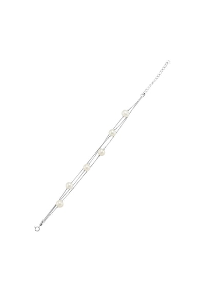Brezza Lusso Jewelry 925 Ayar Gümüş Hakiki İncili Sarmal Kadın Bileklik