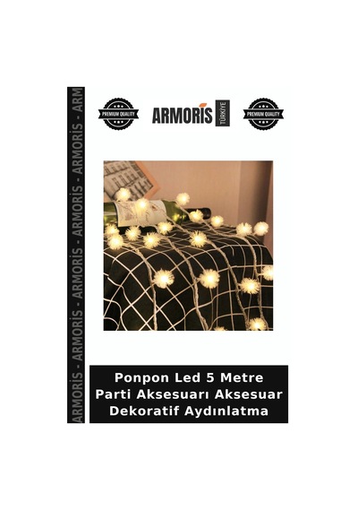 Ponpon Led 5 Metre Parti Aksesuarı Aksesuar Dekoratif Aydınlatma Çok Renkli