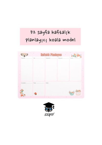 52 Sayfa Haftalık Planlayıcı Koala Model Kopartılabilir Sayfalar Çok Renkli 52 Sayfa Haftalık Planlayıcı Koala Model Kopartılabilir Sayfalar Çok Renkli