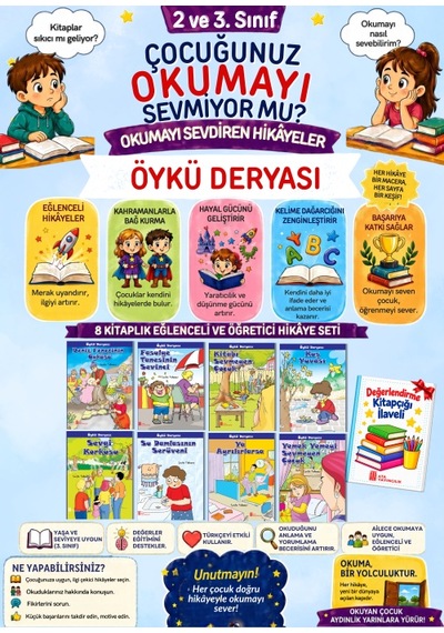 3. Sınıflar İçin İlkokul Öğrencilerine Hikaye Seti 10'lu