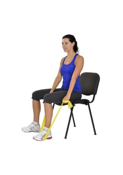 Özellikli 1,5 Mt Sarı Egzersiz Pilates Bandı Hafif Direnç Lastiğiband Snap-stop