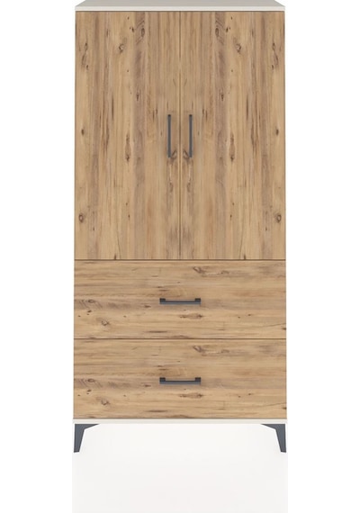 Arges Dolap 3 Raflı 2 Çekmeceli 2 Kapaklı 88x30x182 Aytaşı-çam Aytaşı
