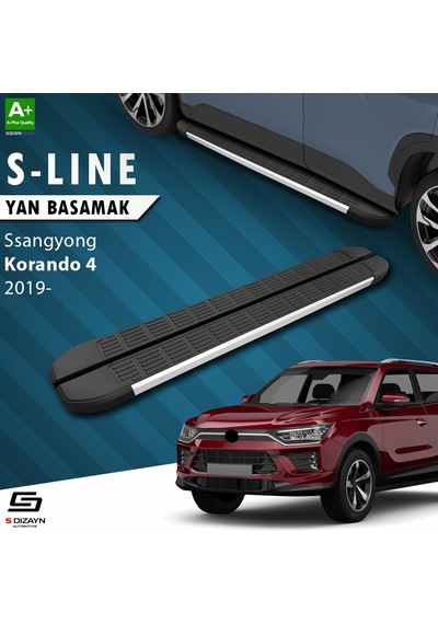 S-dizayn Ssangyong Korando S-line Aluminyum Yan Basamak 183 Cm 2019 Üzeri A+ Kalite