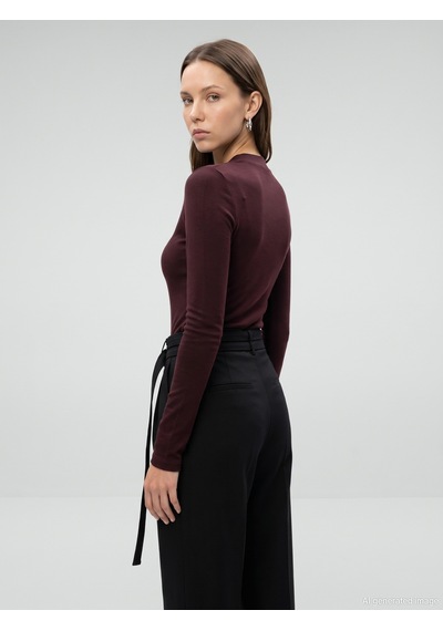 Dilvin 33286 Sıcak Tutan V Yaka Bra-free Top K.mürdüm