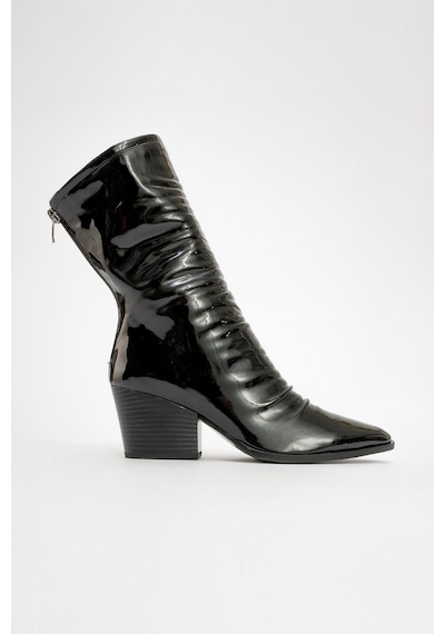 Luvishoes Luvi Shoes Laval Siyah Rugan Arkadan Fermuarlı Kadın Kalın Topuklu Bot Siyah Rugan Luvishoes Luvi Shoes Laval Siyah Rugan Arkadan Fermuarlı Kadın Kalın Topuklu Bot Siyah Rugan