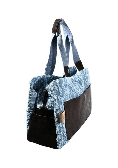 Biem Accessory Biem Açık Mavi-yırtık Desen Denim Salaş-retro Taş Trok Döşemeli Çok Gözlü Çanta Çok Renkli