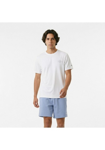 New Balance Reflective Poly Erkek Beyaz T-shirt Mt61y4ns