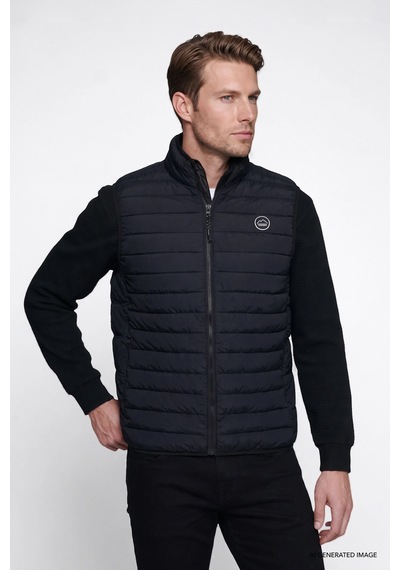 Wrangler Regular Fit Dik Yaka Cepli Erkek Şişme Yelek W2620057001 Siyah