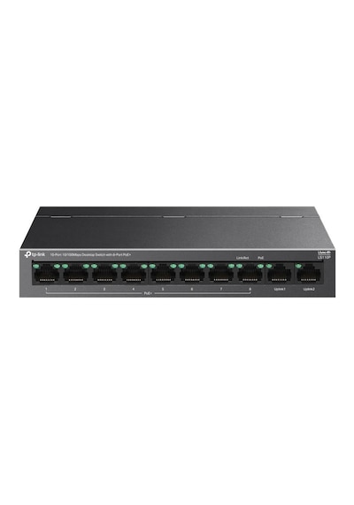 Tp-link Ls110p 8 Port 10-100 Mbps Poe+ 2 Port 10-100 Uplink Switch Metal Kasa