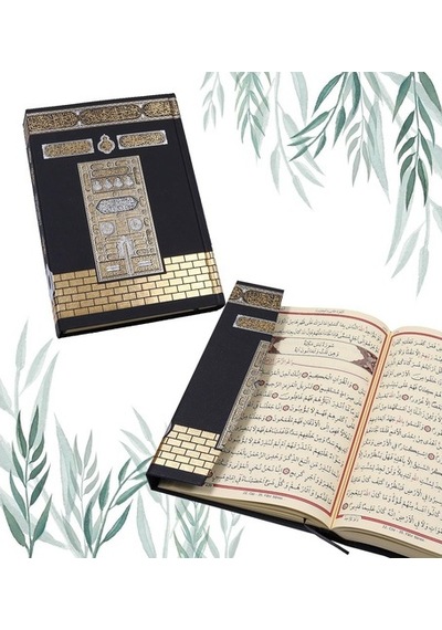 Özel Kur'An-I Kerim & Özel Silindir Kutusunda Yeşil Tafta Seccade (536526411)