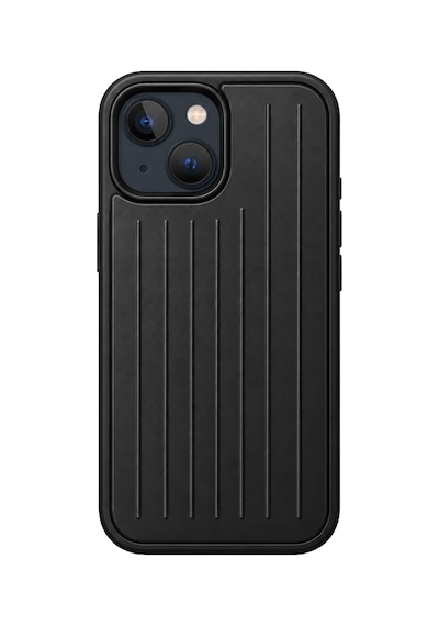 Mova Serisi Tırtık Çizgili İphone 13 / 14 Uyumlu Sert Kılıf Kamera Korumalı Siyah