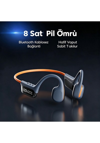 Kemik İletimli Yüzme Ve Spor Kulaklığı, 32gb Telefonsuz Mp3, Ip68 Su Geçirmez, 8 Saat Mavi