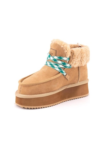 Guja 24k400-1 Bilek Boy Kürklü Hafif Deri Kadın Bot Camel