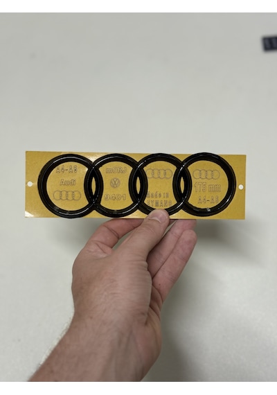 Audi Uyumlu Piano Black Bagaj Arması 175mm Arma Logo