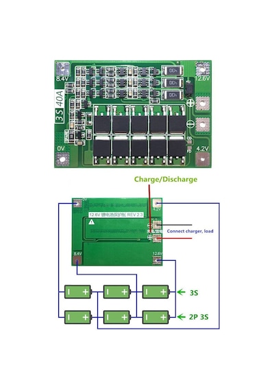 Arduinoelektronik-3S 40A Bms 12.6V 18650 Lityum Pil Şarj Koruma Modülü