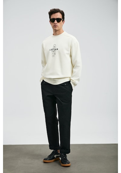 Lufian Erkek Sımba Sweatshirt 112030175 Kırık Beyaz Kırık Beyaz