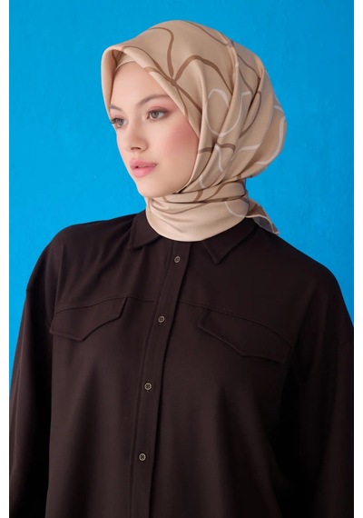 Belli Saf Twill İipek Eşarp 4113d Latte