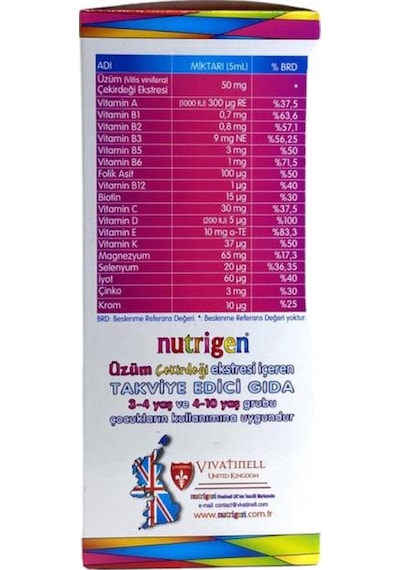 NUTRİGEN Üzüm Çekirdeği Ekstresi Ekstresi 200 ml