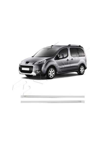 Peugeot Partner Tepee Uyumlu 2008 Ve Üzeri Krom Sürgü Çıtası 2 Parça Paslanmaz Çelik