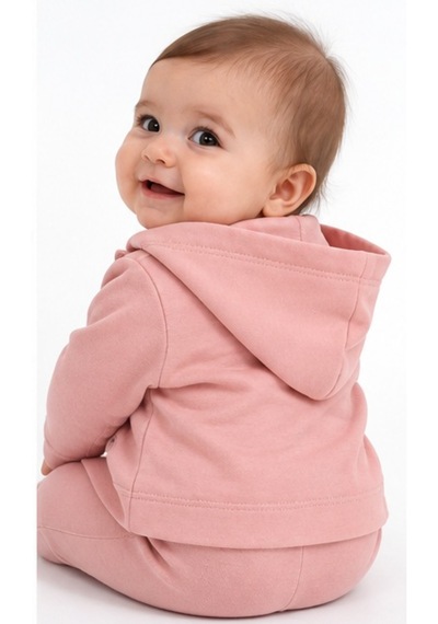 İrem Kız Bebek Kelebek Nakışlı Çıtçıt Kapamalı Kapüşonlu Hırkalı Uzun Kol Badili Eşofmanlı Pudra Renk Üçlü Takım İrem Kız Bebek Kelebek Nakışlı Çıtçıt Kapamalı Kapüşonlu Hırkalı Uzun Kol Badili Eşofmanlı Pudra Renk Üçlü Takım