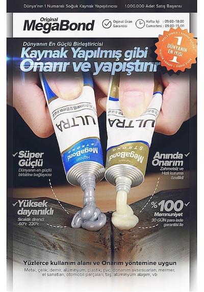 Megabond 4'lü Pkt Soğuk Kaynak Yapılmış Birleştiren Yapıştırıcı