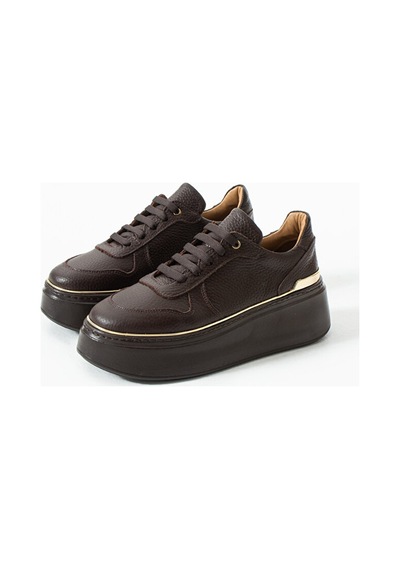 Dericia Shoes Nica Hakiki Deri Kadın Günlük Rahat Sneaker Ayakkabı Kahverengi