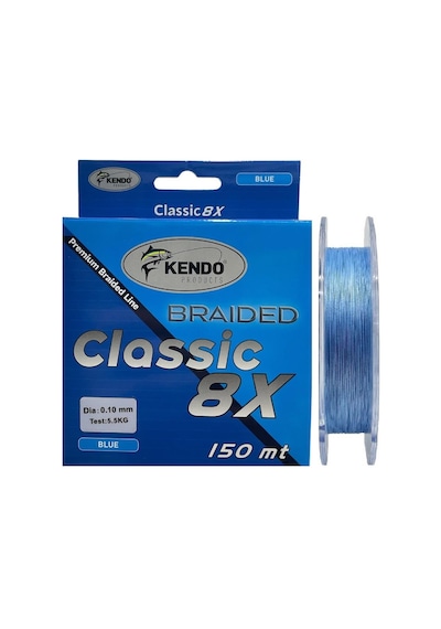 Kendo Classic 8x 150mt 0.10mm 5.5kg Örgü İp Misina Blue
