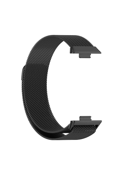 Huawei Watch Fit 3 / Fit 4 Uyumlu Metal Hasır Manyetik Kordon Siyah