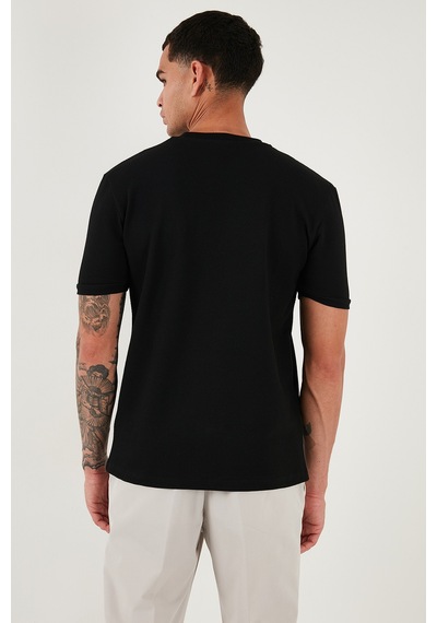 Buratti Streç Pamuklu Slim Fit Sıfır Yaka Erkek T Shirt 5902639 Siyah
