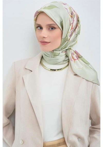 Armine İpek Eşarp 2026 Yaz - 9509-33 Mint Yeşili Twill