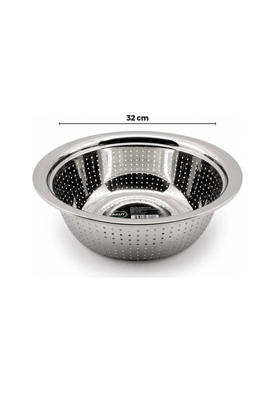 32cm Kulpsuz Paslanmaz Metal Sepet Süzgeç 5468 Çok Renkli