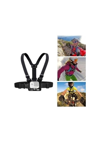 Aksiyon Kameraları İçin Çok Yönlü Göğüs Kayışı Bisiklet, Motosiklet, Kayak, Trekking