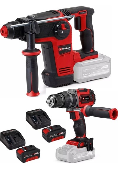 Einhell TP-HD 18/26 Li Bl Akülü Pnömatik Matkap + TP-CD 18/60 Li-i Bl Matkap 2x4.0AH Akülü Kömürsüz Set